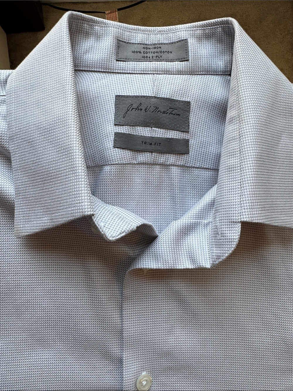 John W. Nordstrom Light Blue Trim-Fit Dress Shirt